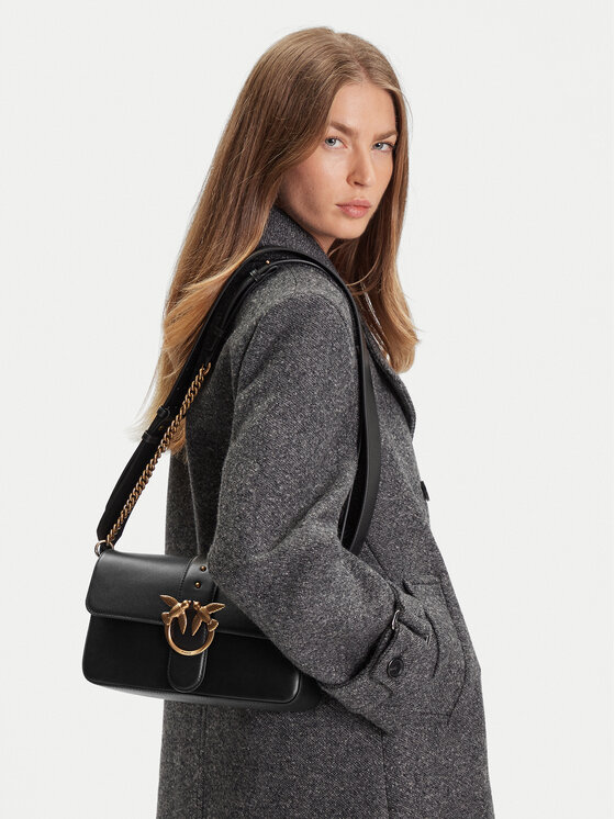 PINKO Ročna torba PINKO Love One Classic Slouchy Fl PE 25 PLTT 104524 A0QO Črna