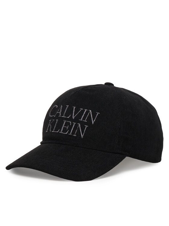 Calvin Klein Cepure ar nagu Calvin Klein Corduroy Graphic 5 Panel Cap LV04D5064G Melns