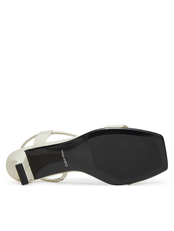 Calvin Klein Sandale Calvin Klein Heel Sandal 50 Squared Lth HW0HW02534 Alb
