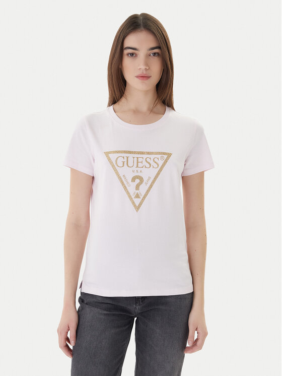 Guess Guess Футболка W4RI69 J1314 Рожевий Regular Fit