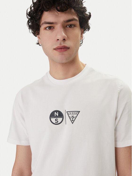 Guess Guess Camiseta GUESS x NORTH SAILS M6GI40 K3322 Blanco Regular Fit