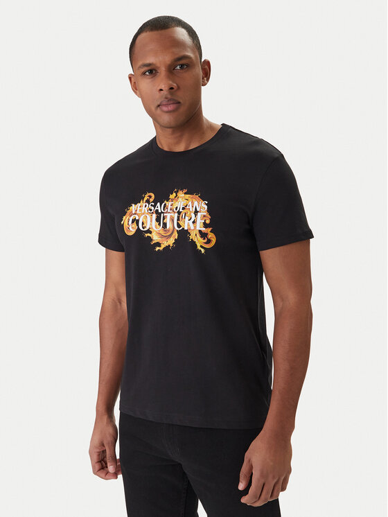 Versace Jeans Couture Versace Jeans Couture Camiseta 80GAHE02 CJ00E Negro Regular Fit
