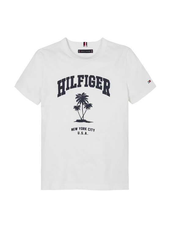Tommy Hilfiger Tommy Hilfiger Marškinėliai Palm Print KB0KB09649 D Balta Regular Fit