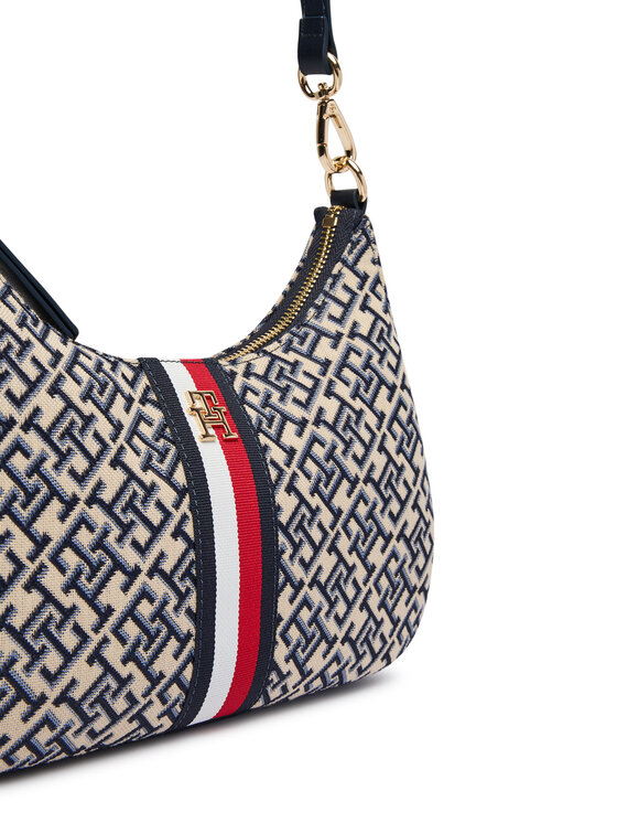 Tommy Hilfiger Táska Tommy Hilfiger Th Jacquard Ess Shoulder Bag AW0AW19331 Kék