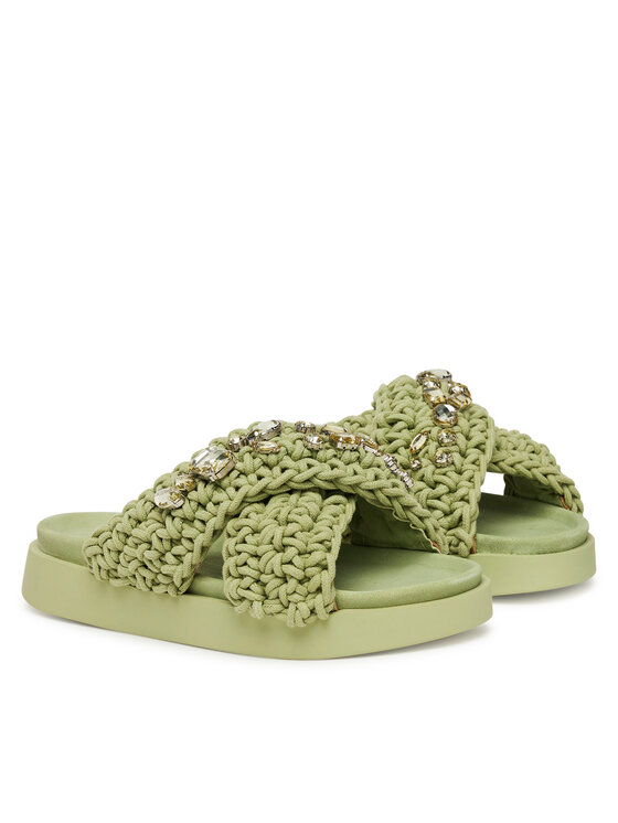 Inuikii Шльопанці Inuikii Woven Stones 70104-106 Зелений