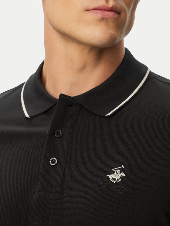 Beverly Hills Polo Club Beverly Hills Polo Club Поло P-SS26M-P42561 Чорний Regular Fit
