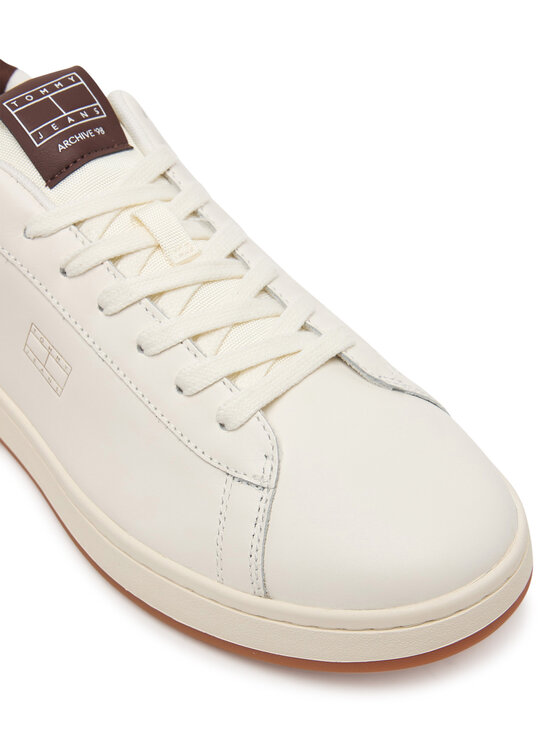 Tommy Jeans Sneakersy Tommy Jeans Archive '98 Leather Court EM0EM01791 Krémová