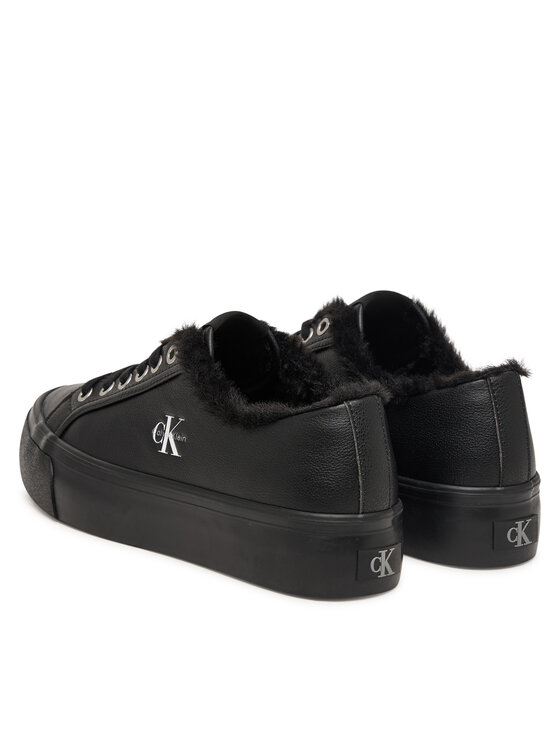 Calvin Klein Αθλητικά Calvin Klein Vulc Flatf Laceup Lth Fur HW0HW03235 Μαύρο