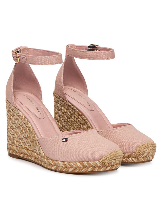 Tommy Hilfiger Espadryle Tommy Hilfiger Flag High Wedge Espad Closed Toe FW0FW09225 Różowy