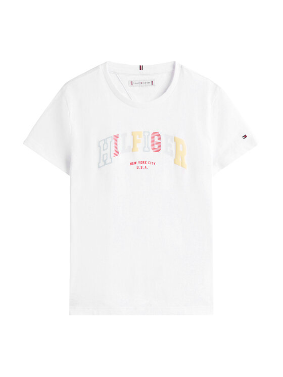 Tommy Hilfiger Tommy Hilfiger Camiseta Varsity KG0KG08526 D Blanco Regular Fit