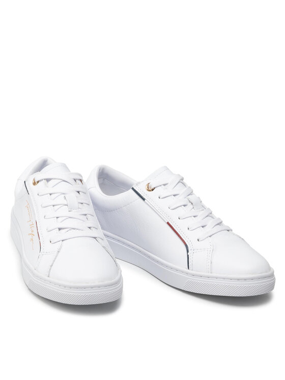 Tommy Hilfiger Sneakersy Tommy Hilfiger Signature Sneaker FW0FW06322 Biały