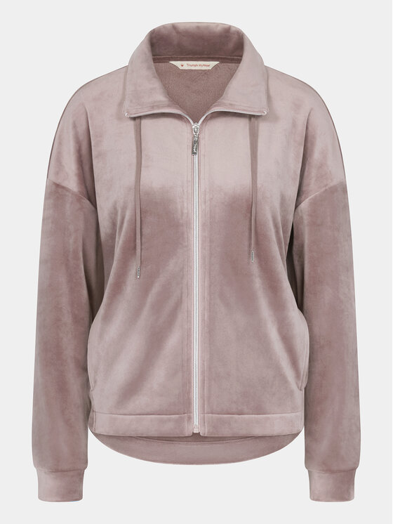 Triumph Triumph Majica dugih rukava Cozy Comfort Velour Zip Jacket 10216555 Smeđa Regular Fit