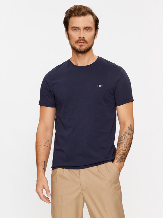 Gant Gant T-Shirt Shield 2003185 Σκούρο μπλε Slim Fit