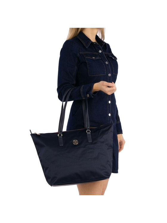 Tommy Hilfiger Geantă Tommy Hilfiger Poppy Tote AW0AW04302 Bleumarin