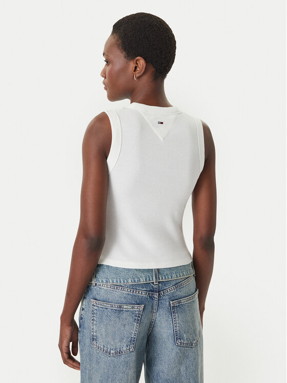Tommy Jeans Tommy Jeans Top DW0DW22577 Blanco Slim Fit