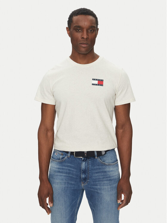 Tommy Jeans Tommy Jeans T-shirt Essential DM0DM20740 Crema Slim Fit