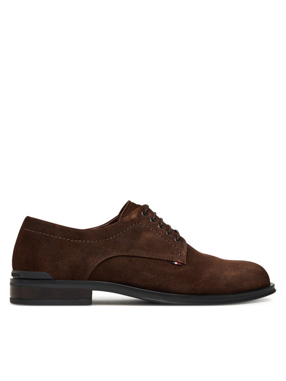 Tommy Hilfiger Pantofi Tommy Hilfiger Corporate Derby FM0FM05582 Maro