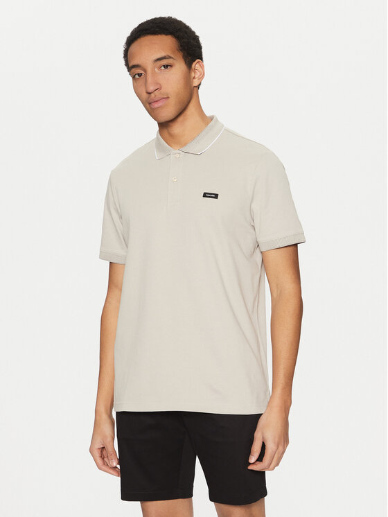 Calvin Klein Calvin Klein Pólóing K10K114141 Bézs Regular Fit