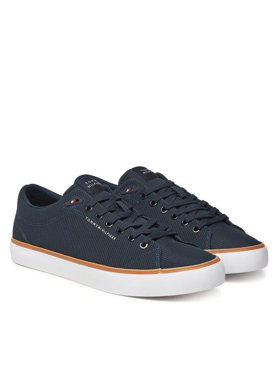 Tommy Hilfiger Laisvalaikio batai Tommy Hilfiger Th Hi Vulc Core Low Ii Mesh FM0FM05513 Tamsiai mėlyna