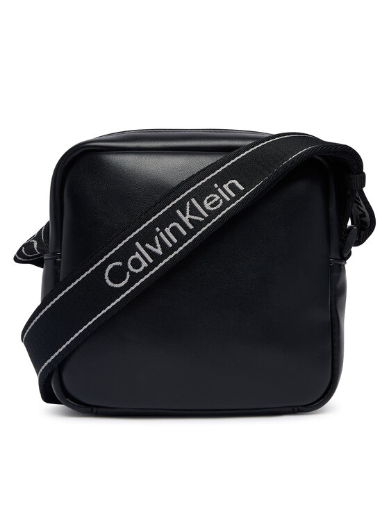 Calvin Klein Brašna Calvin Klein Bold Logo Webbing Square Crossbo LV04D3445G Černá