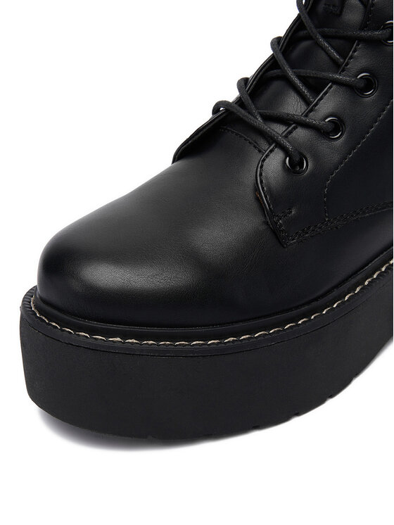 DeeZee Šnurovacia obuv DeeZee 12663-1 -BLACK PU Čierna
