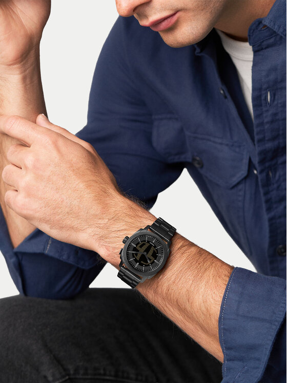 Fossil Годинник Fossil Machine Big Tic FS6156 Чорний