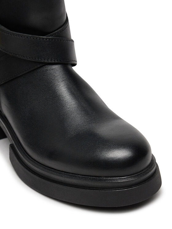 Tommy Hilfiger Botine Tommy Hilfiger Biker Leather FW0FW08313 Negru