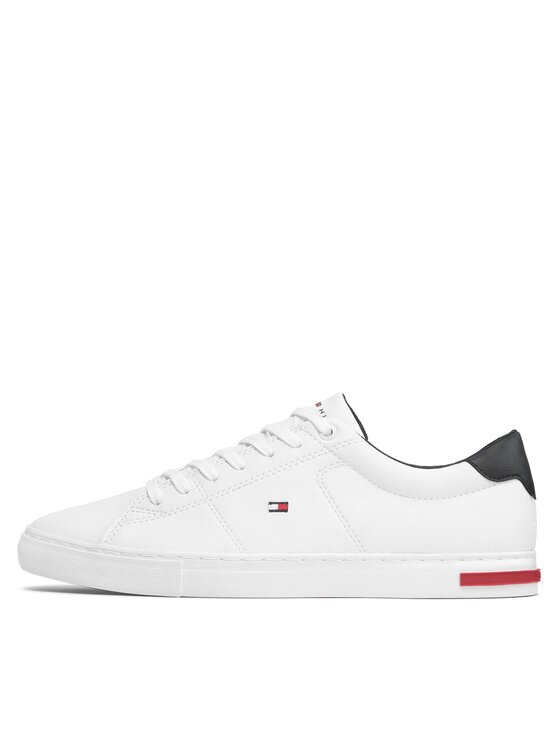 Tommy Hilfiger Sneakersy Tommy Hilfiger Essential Leather Detail Vulc FM0FM04047 Bílá