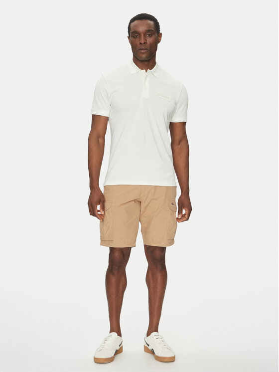 Napapijri Napapijri Polo E-Amundsen NP0A4IN9 Écru Regular Fit