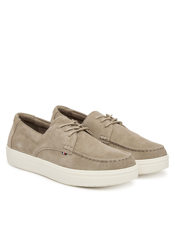 Tommy Hilfiger Pantofi Tommy Hilfiger Casual Suede Stitch Toe Hybrid FM0FM05707 Bej
