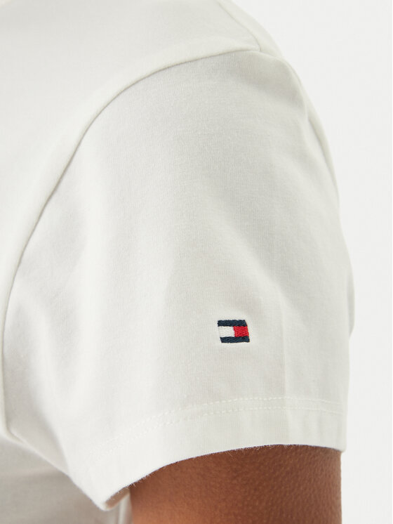 Tommy Hilfiger Tommy Hilfiger Camiseta WW0WW48710 Crema Slim Fit