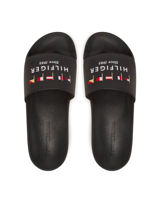 Tommy Hilfiger Klapki Tommy Hilfiger Flags Pool Slide FM0FM05431 Czarny