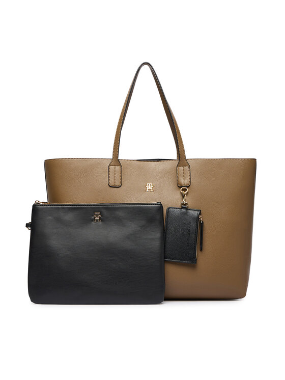Tommy Hilfiger Ročna torba Tommy Hilfiger Th Icon Tote AW0AW18173 Rjava