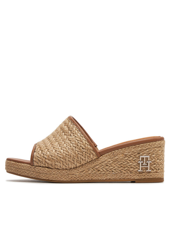 Tommy Hilfiger Espadrilles Tommy Hilfiger Th Rope Wedge Sandal FW0FW07927 Bēšs