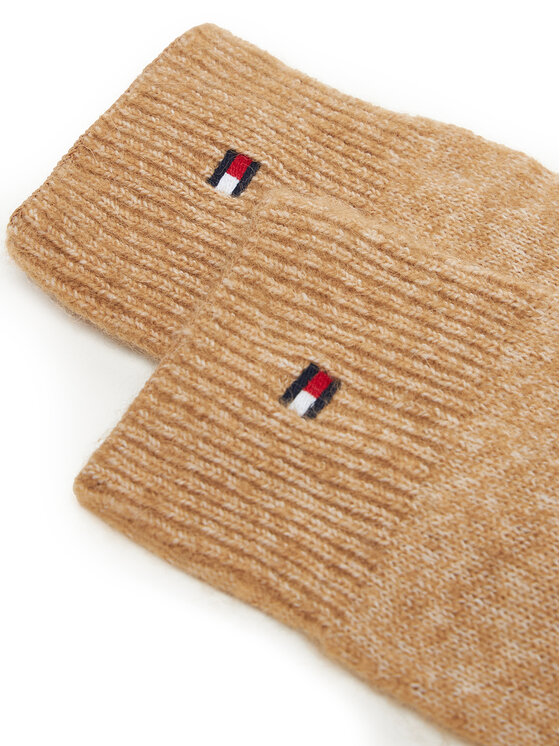 Tommy Hilfiger Sieviešu cimdi Tommy Hilfiger Flag Fluffy AW0AW17797 Bēšs