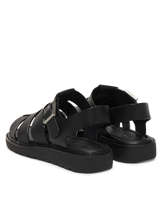 Calvin Klein Sandali Calvin Klein Sq Molded Sndl Fisher Lth HW0HW02870 Črna