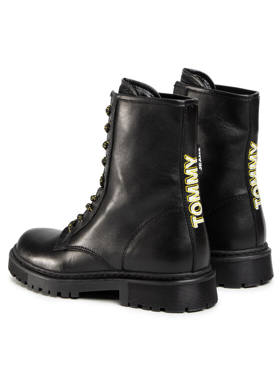Tommy Jeans Žygio batai Tommy Jeans Double Detail Lace Up Boot EN0EN01094 Juoda