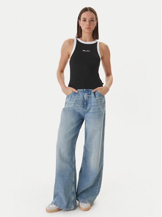 Guess Jeans Guess Jeans Топ W6GPZ8 KF641 Чорний Slim Fit