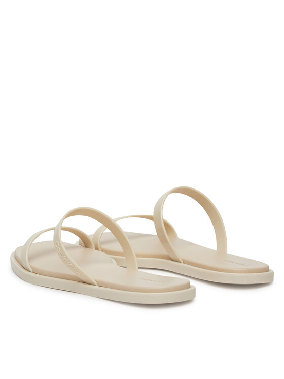 Calvin Klein Natikači Calvin Klein Double Bar Slide - Jelly HW0HW02417 Écru