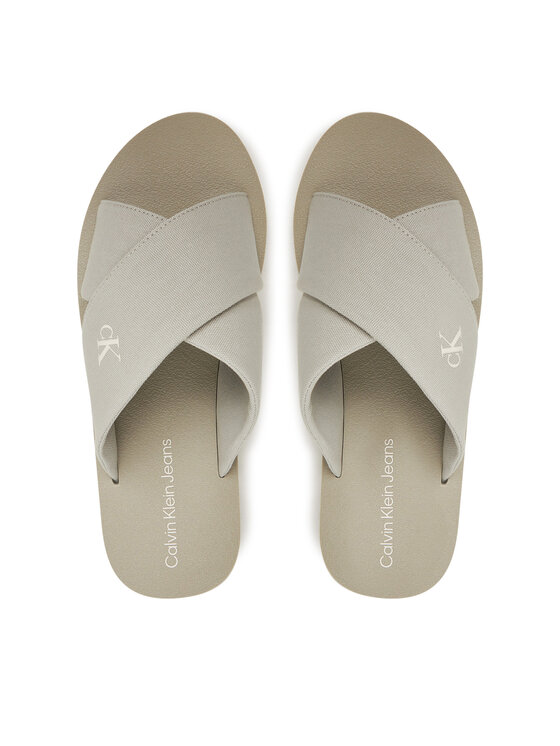 Calvin Klein Jeans Šľapky Calvin Klein Jeans Cross Sandal Crxs Tx YM0YM01223 Sivá