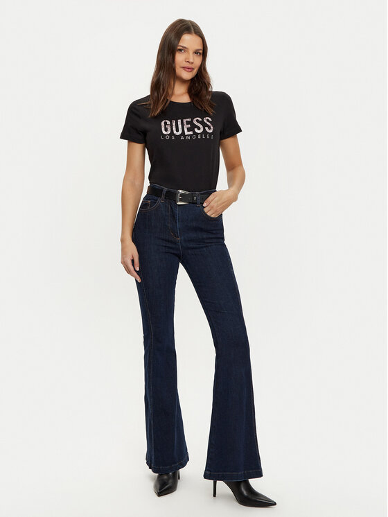 Guess Guess Футболка W5RI19 I3Z14 Чорний Regular Fit