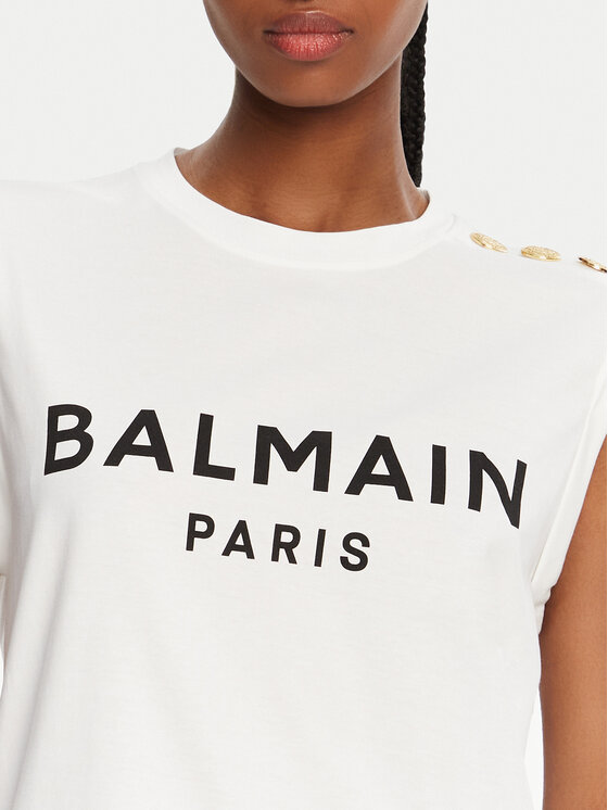 Balmain Balmain Топ CF1ED001BB02 Білий Relaxed Fit