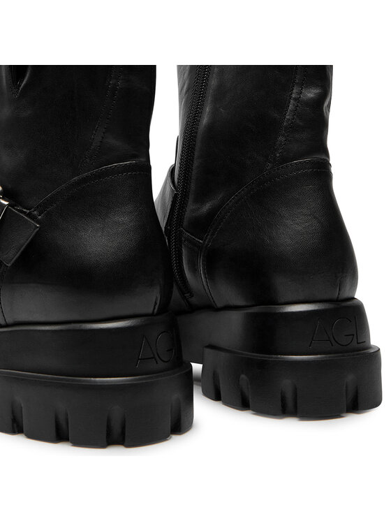 AGL Ботильйони AGL Chunky Biker D756589PGKD0711013 Чорний