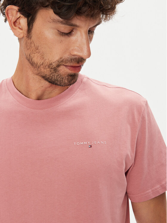 Tommy Jeans Tommy Jeans T-Shirt Linear Chest DM0DM21780 Ροζ Slim Fit