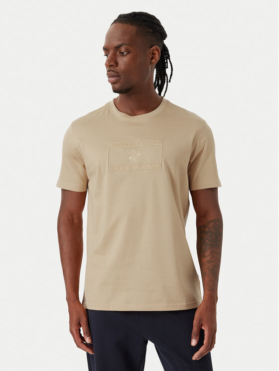 Beverly Hills Polo Club Beverly Hills Polo Club Camiseta P-FW26M-TS1536 Beis Regular Fit