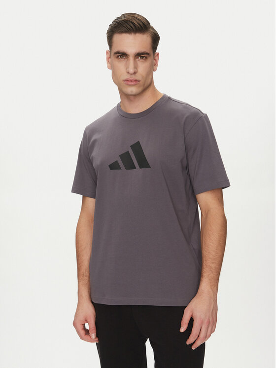 adidas adidas Футболка Future Icons 3 Bar Logo JD4921 Сірий Regular Fit
