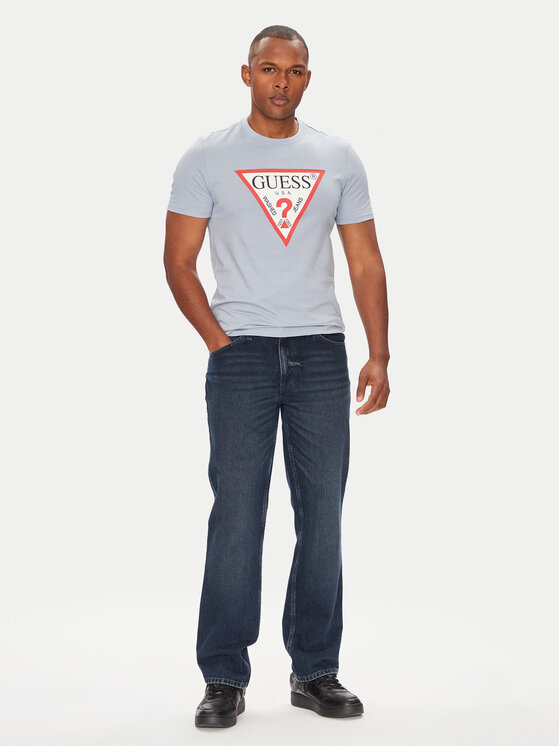 Guess Guess Majica M2YI71 I3Z14 Modra Slim Fit