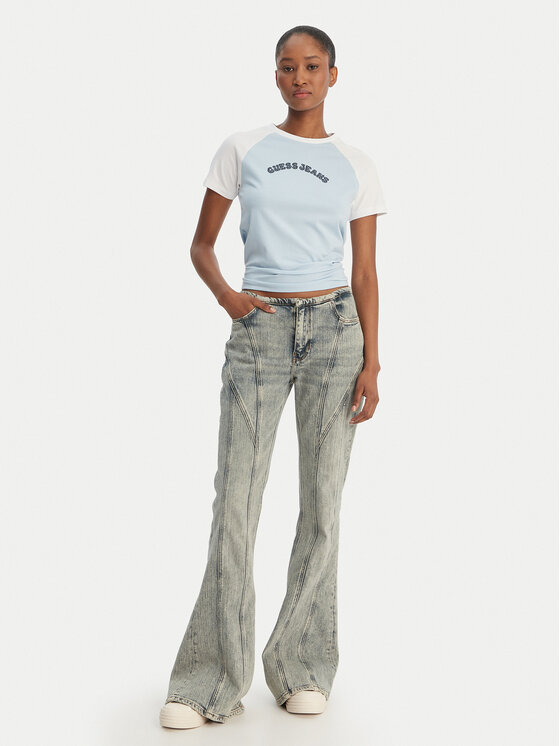 Guess Jeans Guess Jeans Футболка W6GIB0 J1314 Блакитний Regular Fit