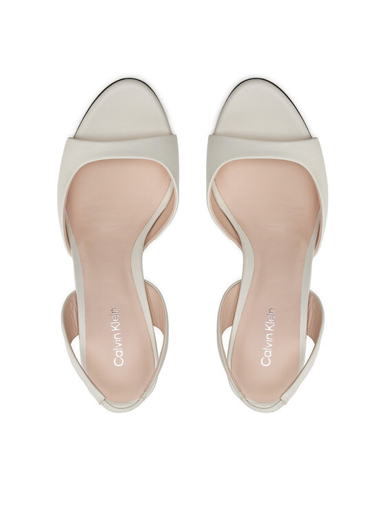 Calvin Klein Sandalias Calvin Klein Heel D'Orsay Sandal 90 Lth HW0HW02124 Écru