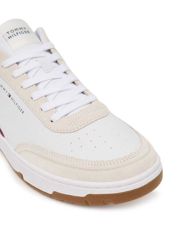 Tommy Hilfiger Sportcipők Tommy Hilfiger Th Basket Core Leather Suede Mix FM0FM05881 Fehér